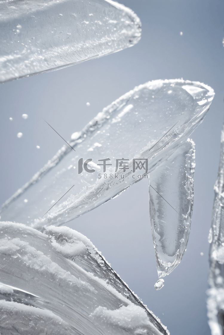 冬天寒冷结冰冰晶图片