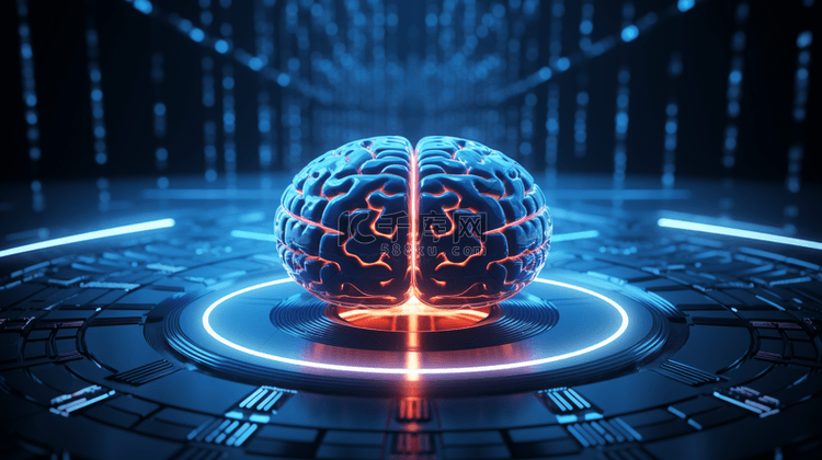 蓝色科技大脑数据信息背景(5)