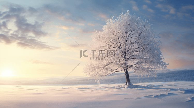 冬季冰天雪地的大树风景图片18