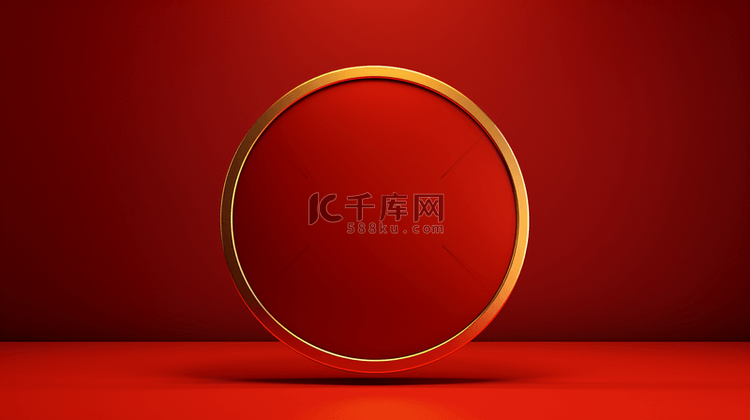 红色简约圆环装饰背景7