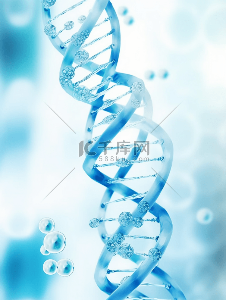 蓝色生物科技基因双螺旋结构图片