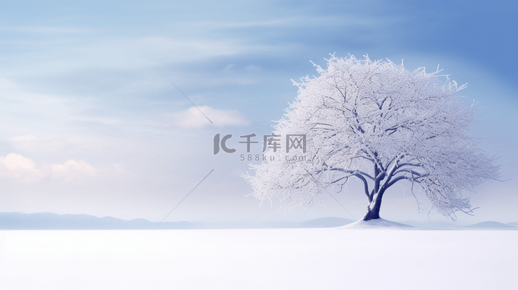 冬季冰天雪地的大树风景图片10