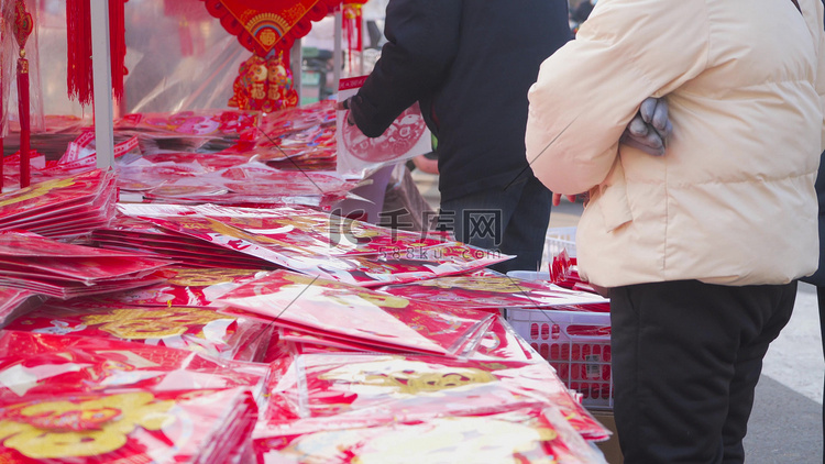 实拍新年过年氛围年味集市买年货