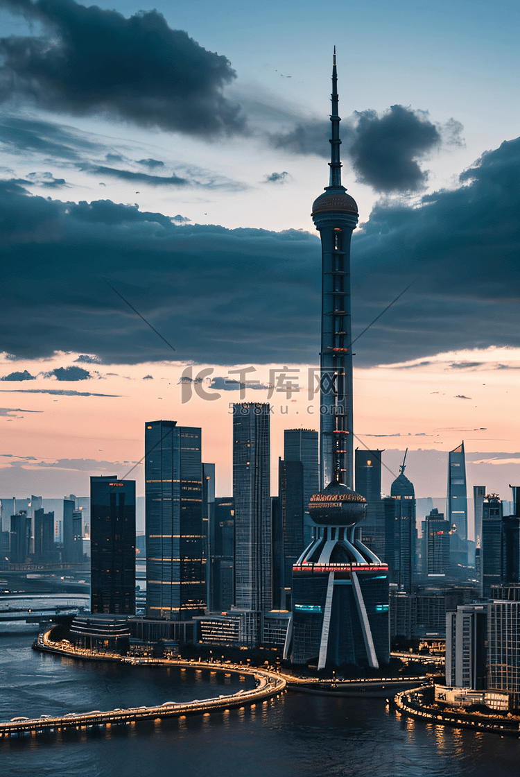傍晚上海城市建筑摄影图81