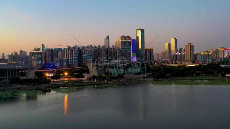 武汉城市地标琴台大剧院日落实拍