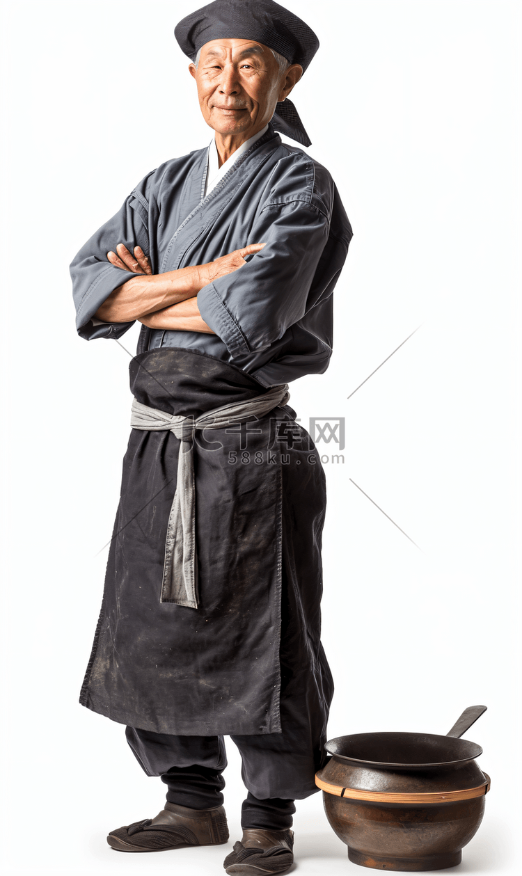 亚洲古代男性厨师人像摄影