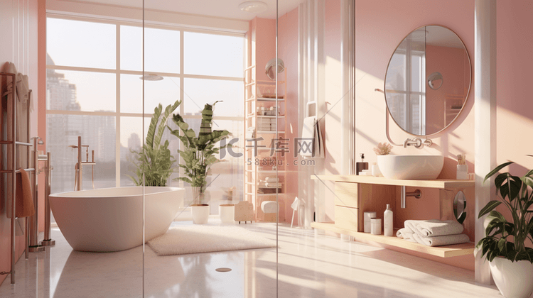 3D立体温馨浴室室内设计图片背