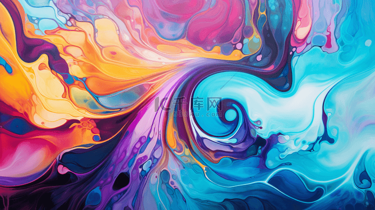 彩色水彩流体创意背景3