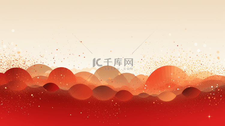 红色中国风山川风景创意背景4
