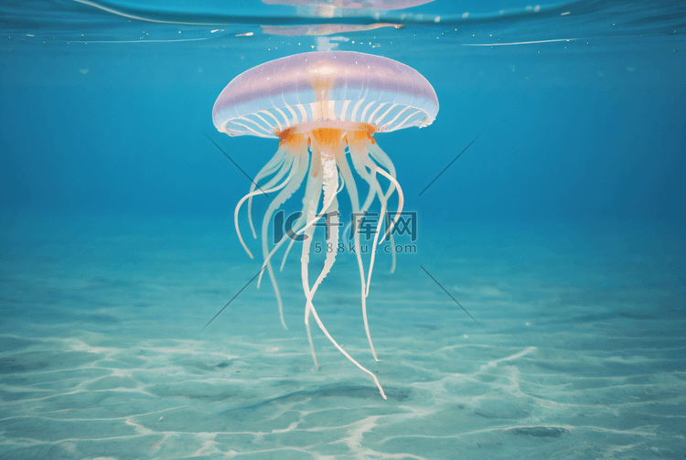 海洋里发光的水母摄影图6