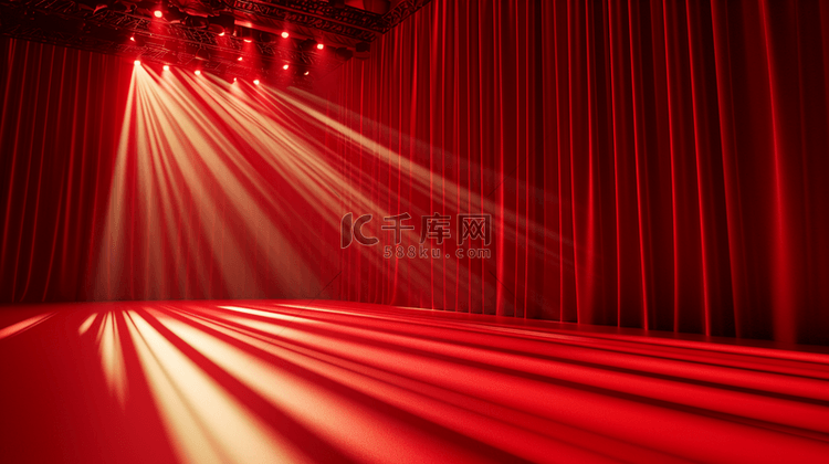 红色科技光线舞台背景图3