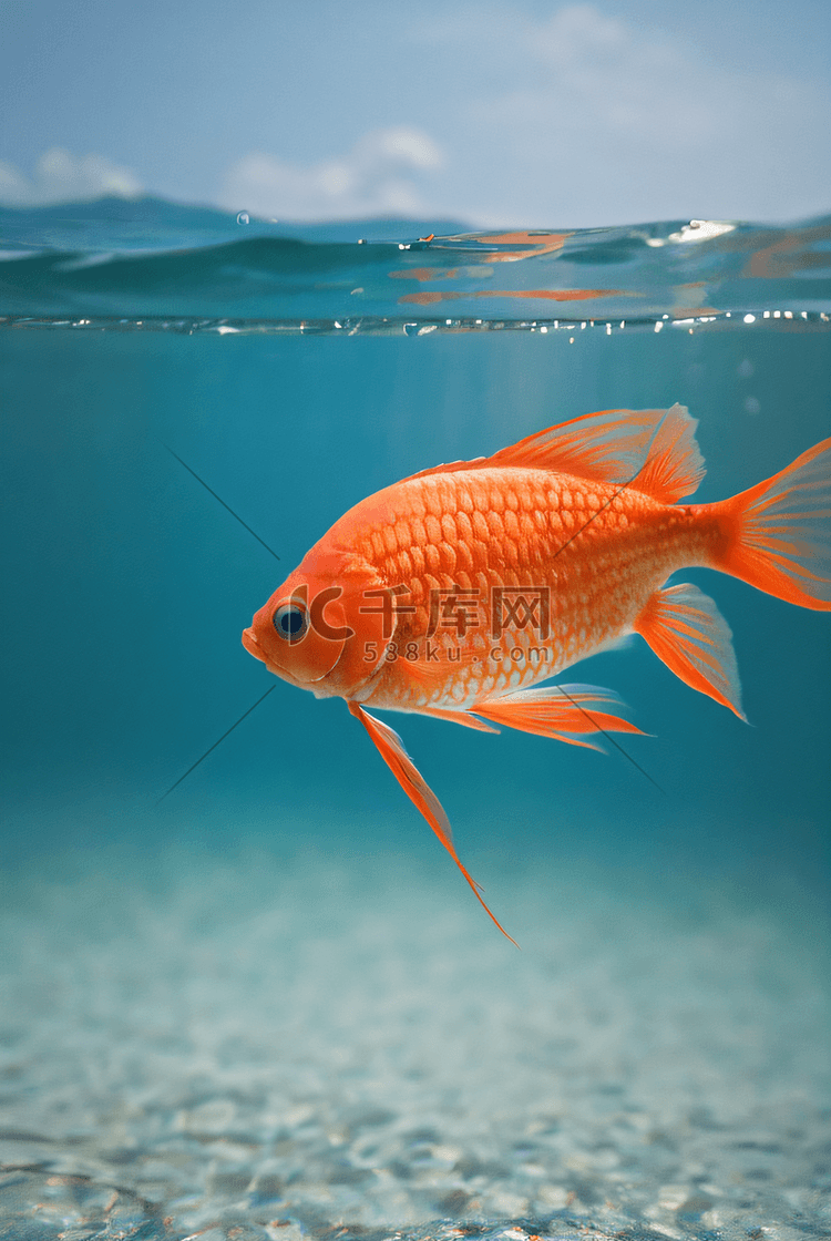 可爱的小金鱼在水里游动图8高清