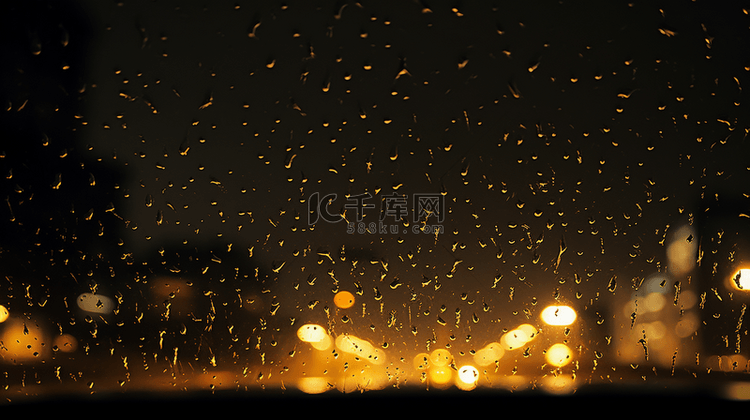 上海繁花雨夜景色都市雨夜光影背