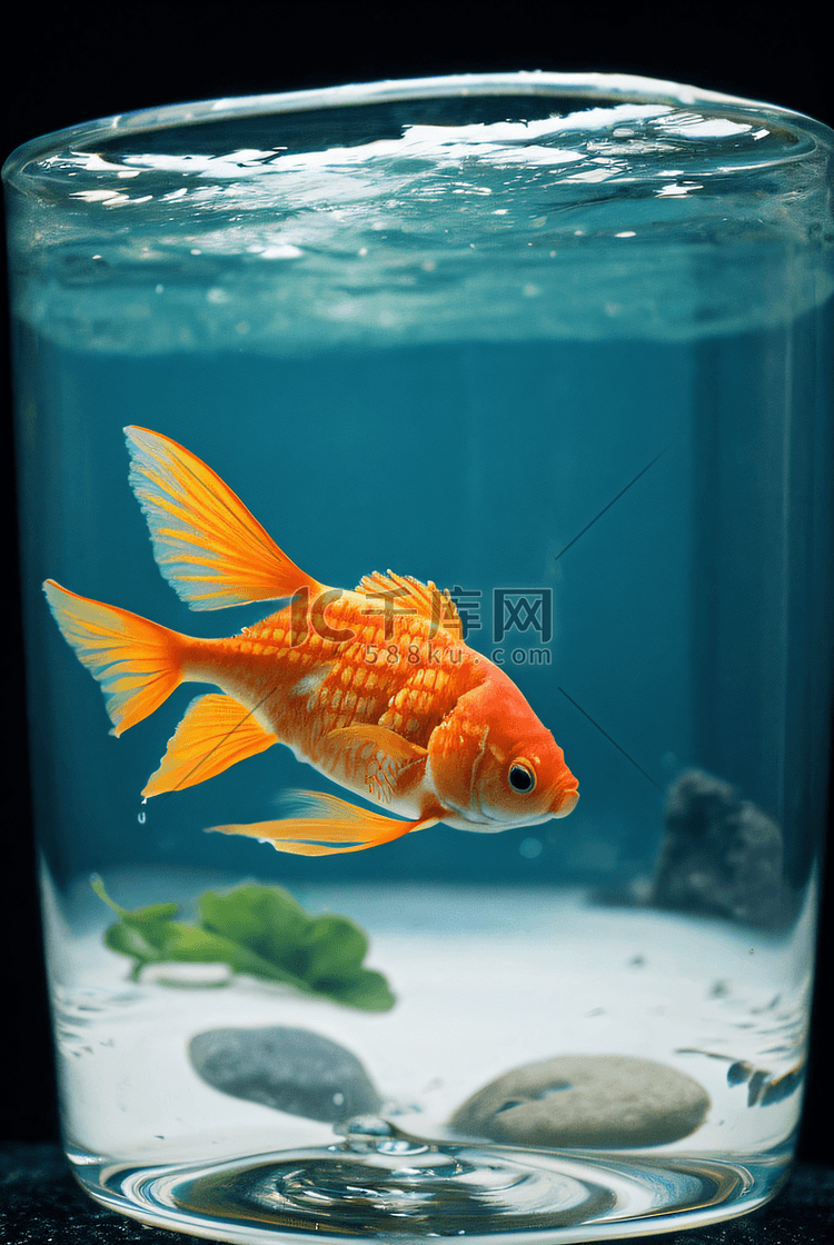 可爱的小金鱼在水里游动图1高清