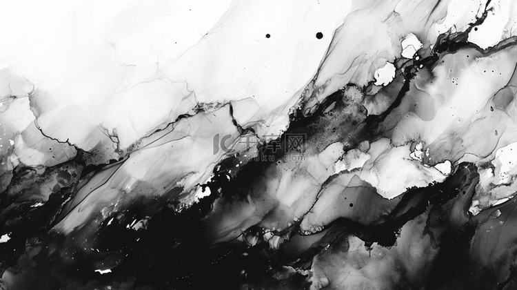 黑白水墨水彩线条纹理质感背景图