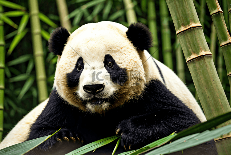 熊猫与竹子高清摄影图2