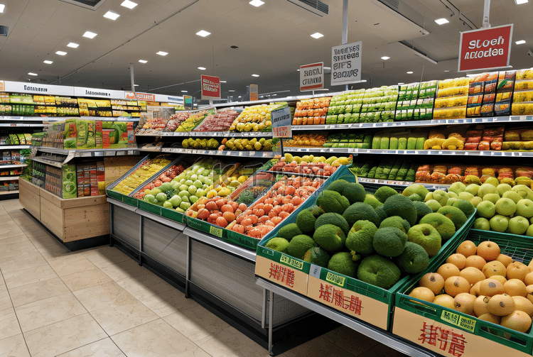 超市果蔬区蔬菜水果摆放图9高清