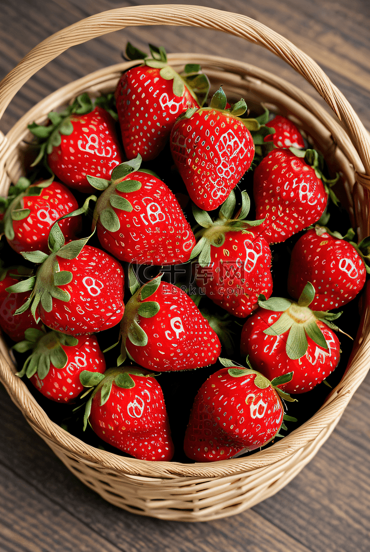 一篮子草莓高清摄影图片9