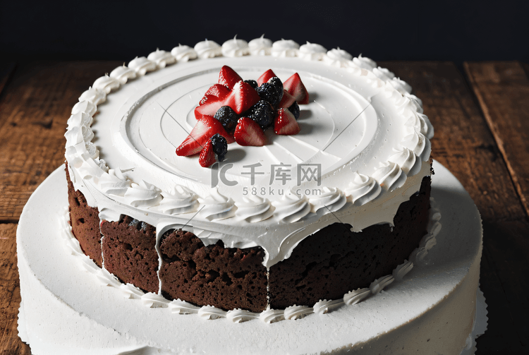 松软可口的双莓蛋糕摄影图9