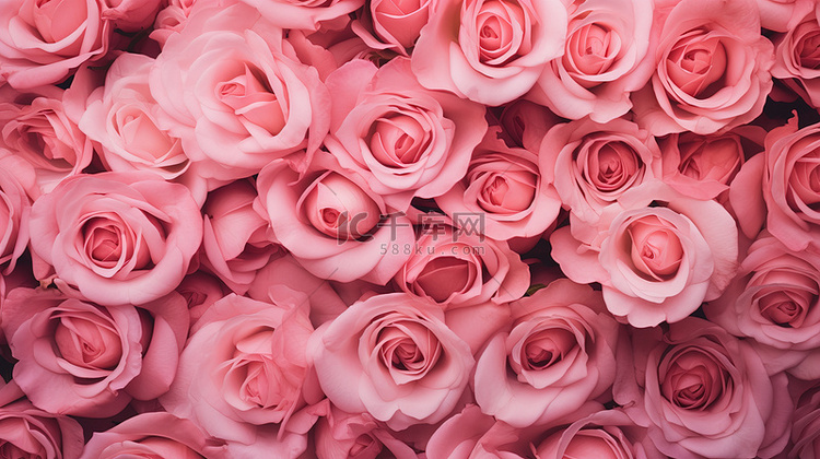 粉色玫瑰花瓣平铺设计图