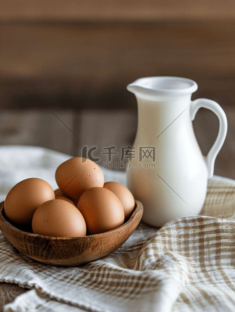 营养健康早餐鸡蛋牛奶