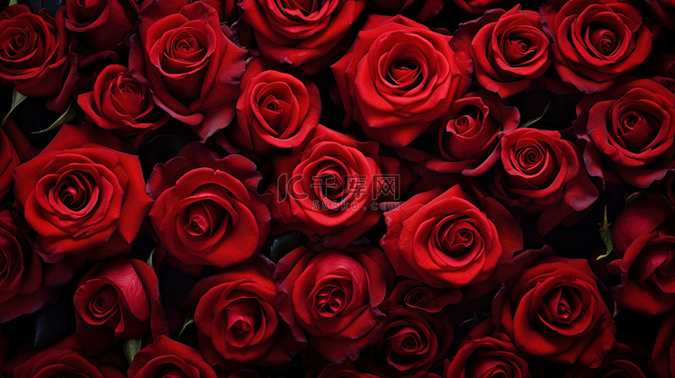 红玫瑰花瓣平铺图素材