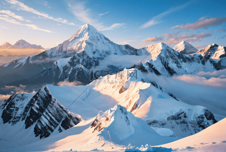 冬季寒冷雪山高山摄影配图2