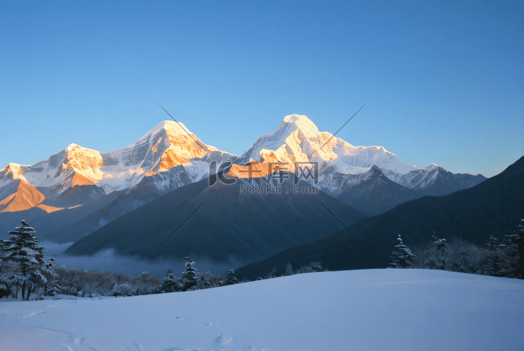 冬季寒冷雪山高山摄影图5