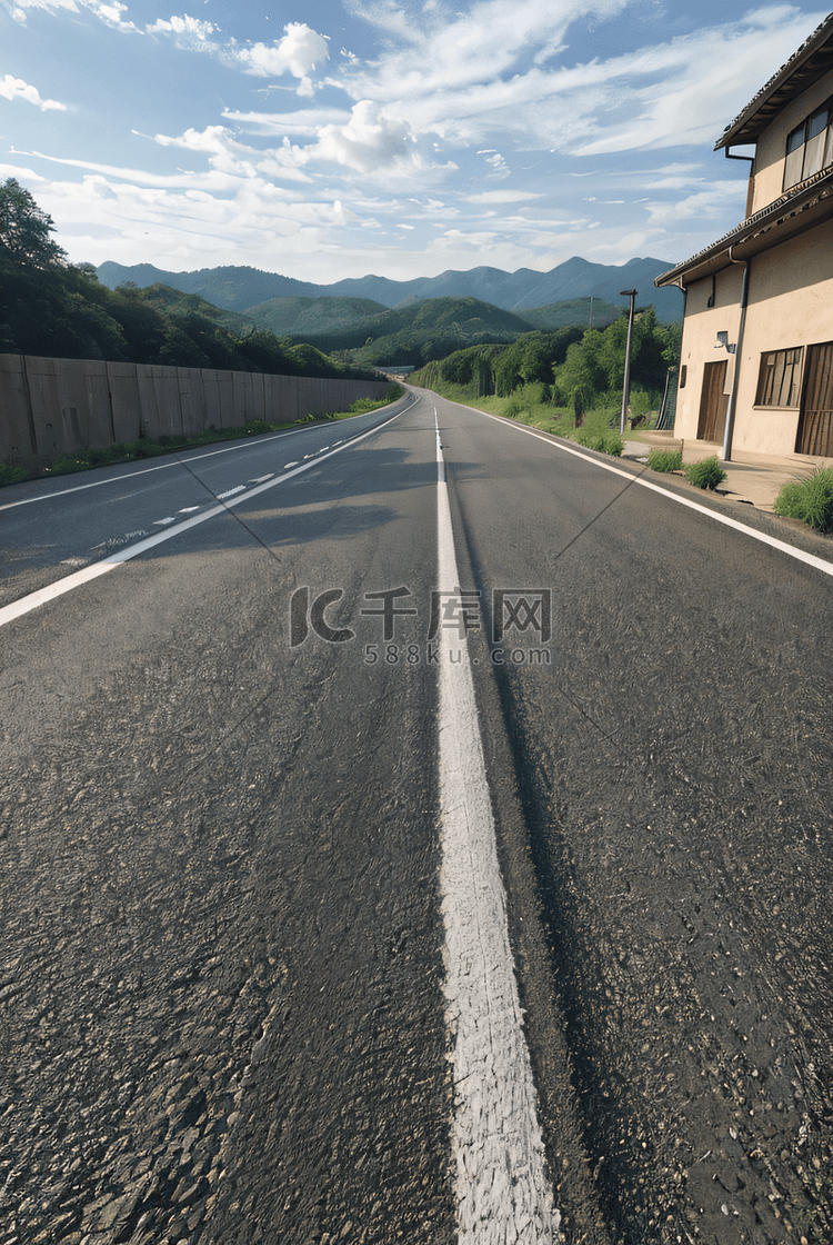 空旷的黑色公路道路摄影图6