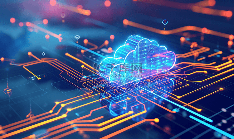 商务办公科技商务使用云计算图上