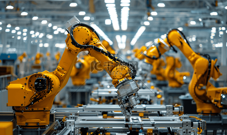 机器人在汽车制造厂工业生产