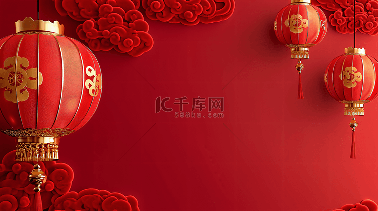 春节装饰红灯笼背景39