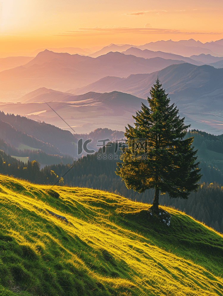 奥地利格拉茨肖克尔山的日落