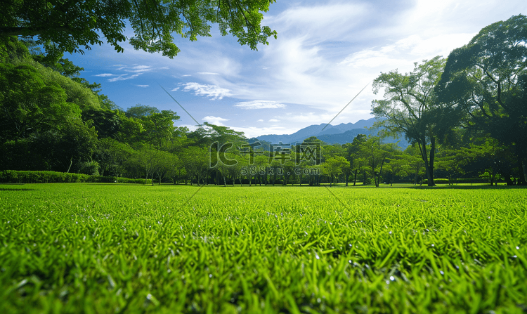 自然风景草地草坪树木环境