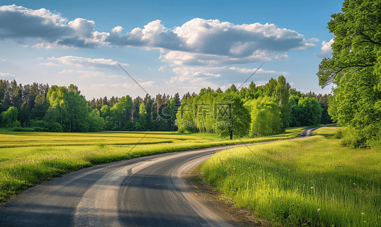 自然风景乡村景观一条公路