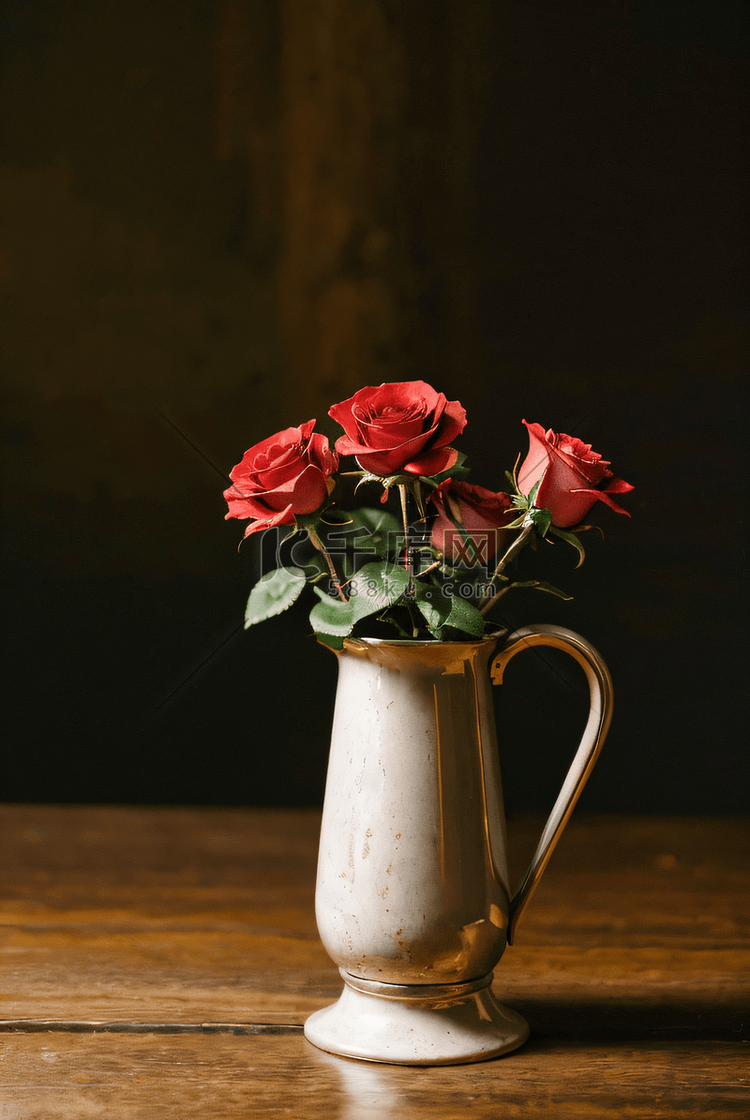 浪漫情人节红色玫瑰摄影图