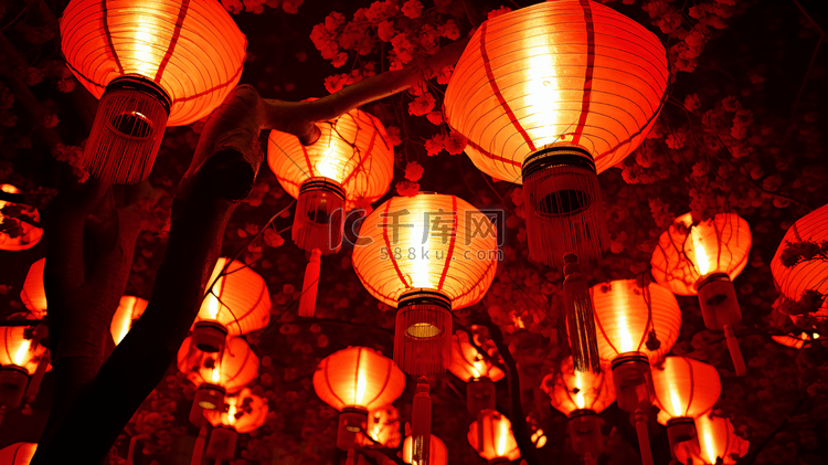 春节红灯笼装饰背景4