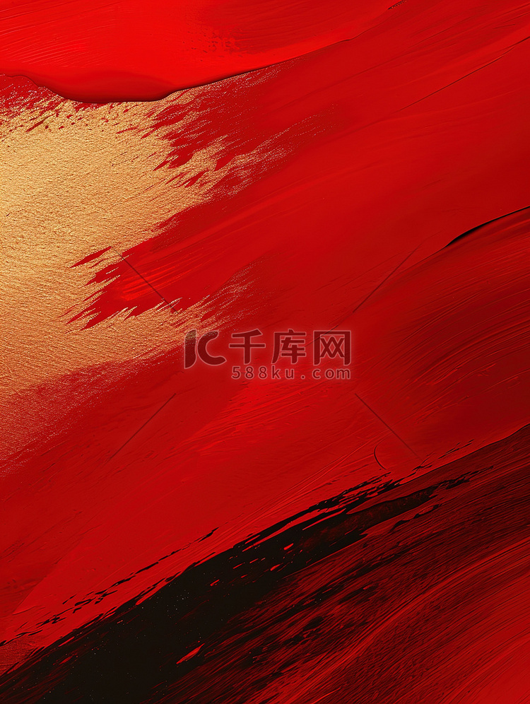 红色和金色的抽象画壁纸背景素材