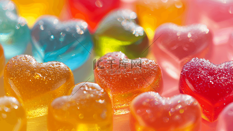 美味的彩色心型糖果3