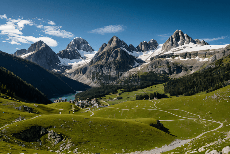 冬季阿尔卑斯山壮丽风景图7摄影