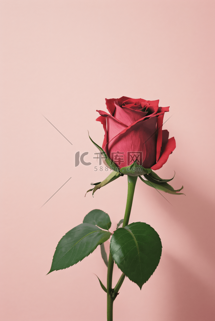 情人节浪漫粉色玫瑰花摄影图