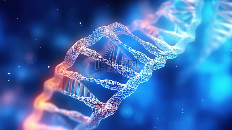 蓝色背景上烟雾转化为 DNA 