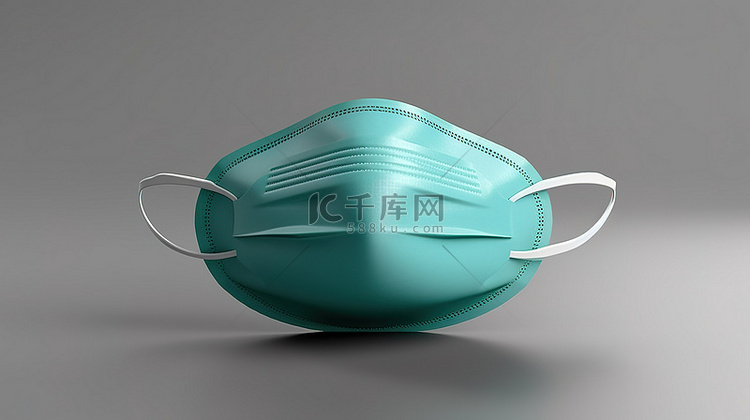 医疗防护用外科口罩的 3d 插图