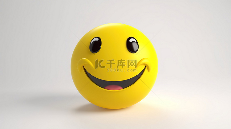 快乐的表情符号在 3d 渲染在