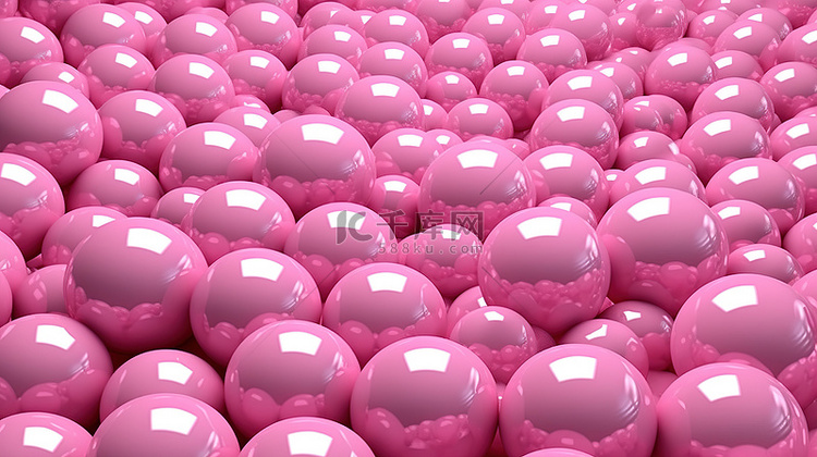 插图中粉色 3D 球体的背景