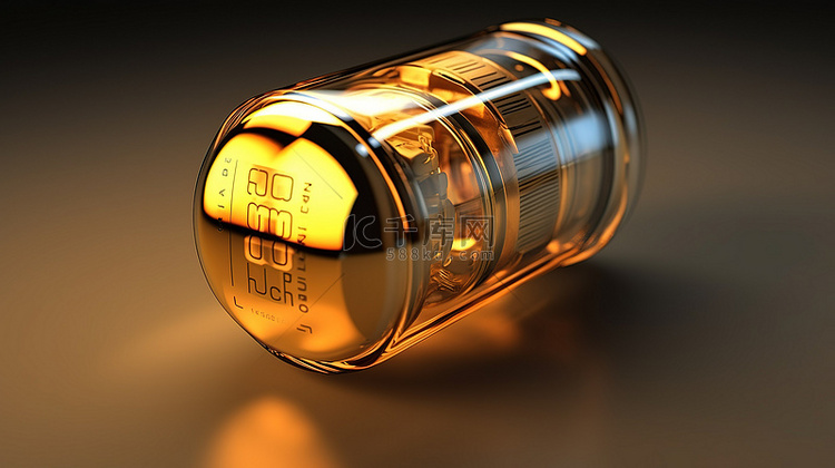 高能级 3D 电池概念充满电黄