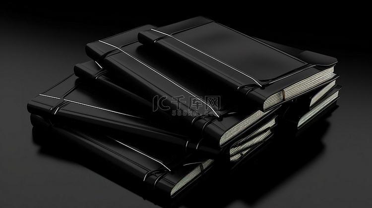 黑色表面上黑色笔记本的深色页面