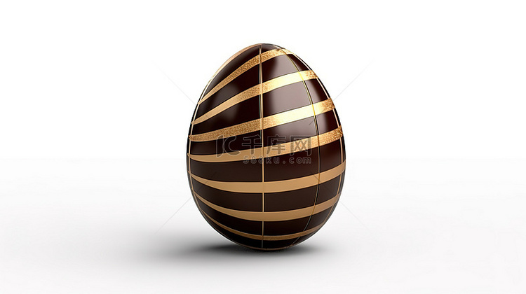 孤立巧克力复活节彩蛋的 3D 渲染
