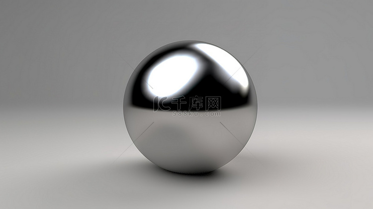 哑光铑球体的 3D 渲染