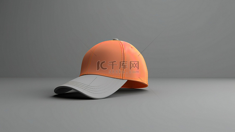 3D 渲染的帽子插图设置在令人